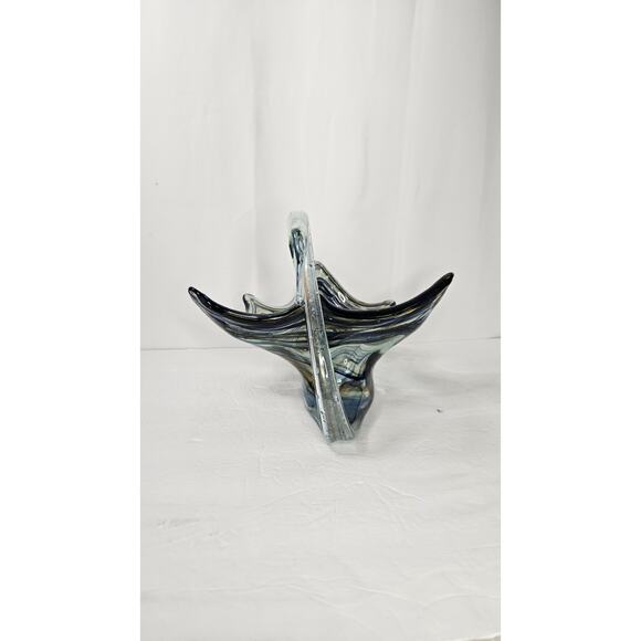 Vintage Large Hand Blown Glass Multi-Colored Swan Bowl Centerpiece 12" - Picture 3 of 8